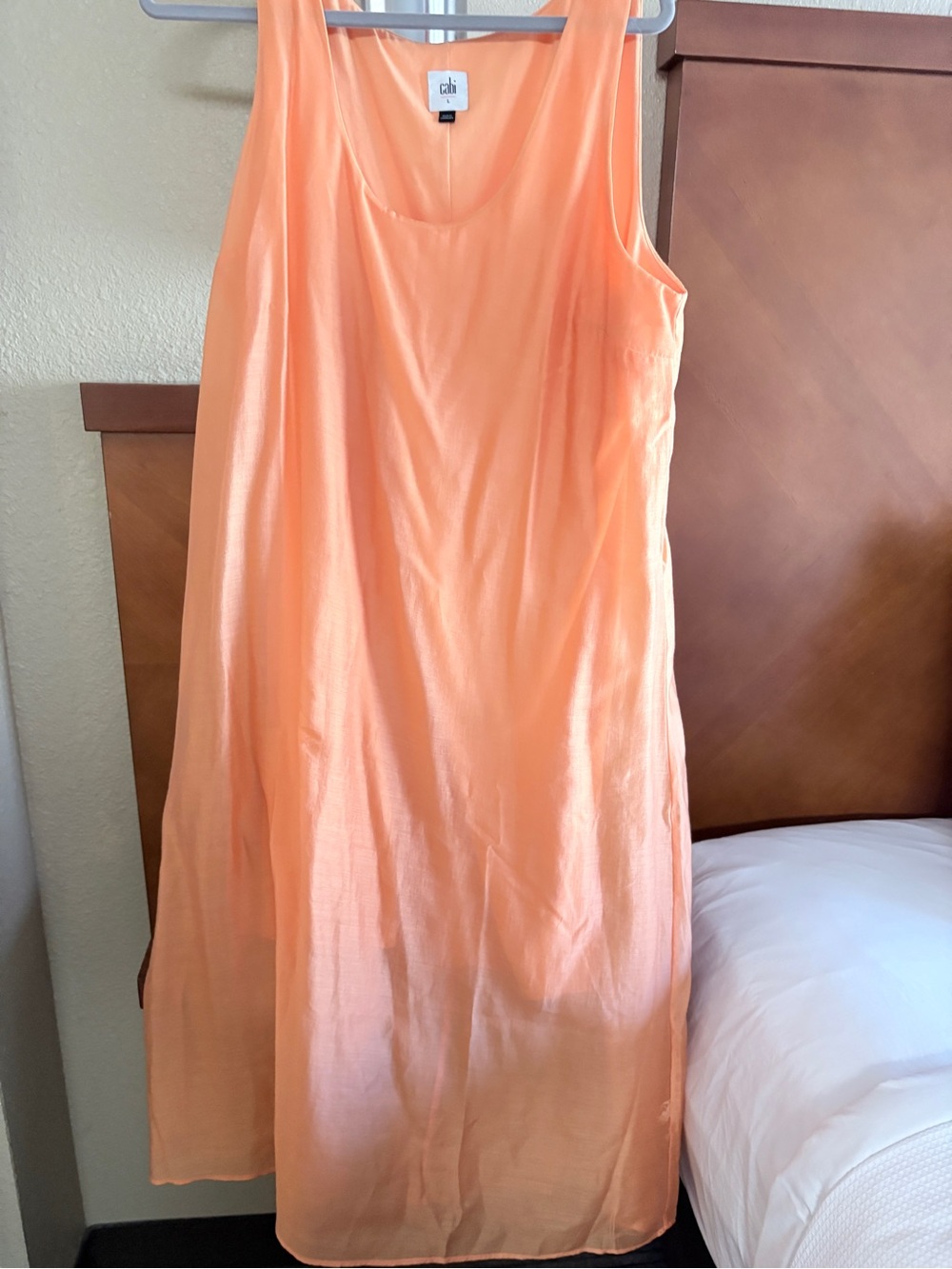 CAbi Peach-Orange Maxi Dress with under piece